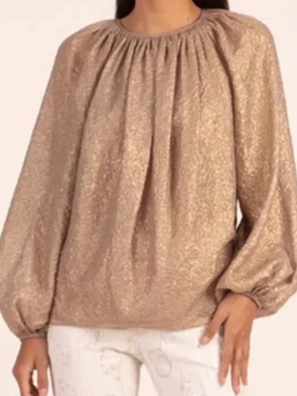 Trina Turk Metallic Balloon Arm Top NWT Size Small